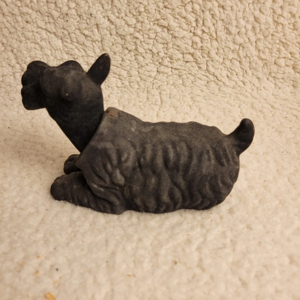 Vintage Japan Black Flocked Scottie Dog Bobblehead Nodder Terrier Figurine‎ 6